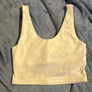 White sports bra with bra support inside